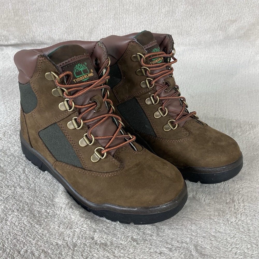 Timberland 6" Field Boots Boys Size 3.5 Brown Nubuck Waterproof Hiking Trail NEW